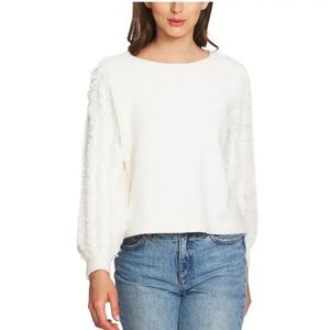 NWT 1.STATE Women's Fringe-Sleeve Sweater
